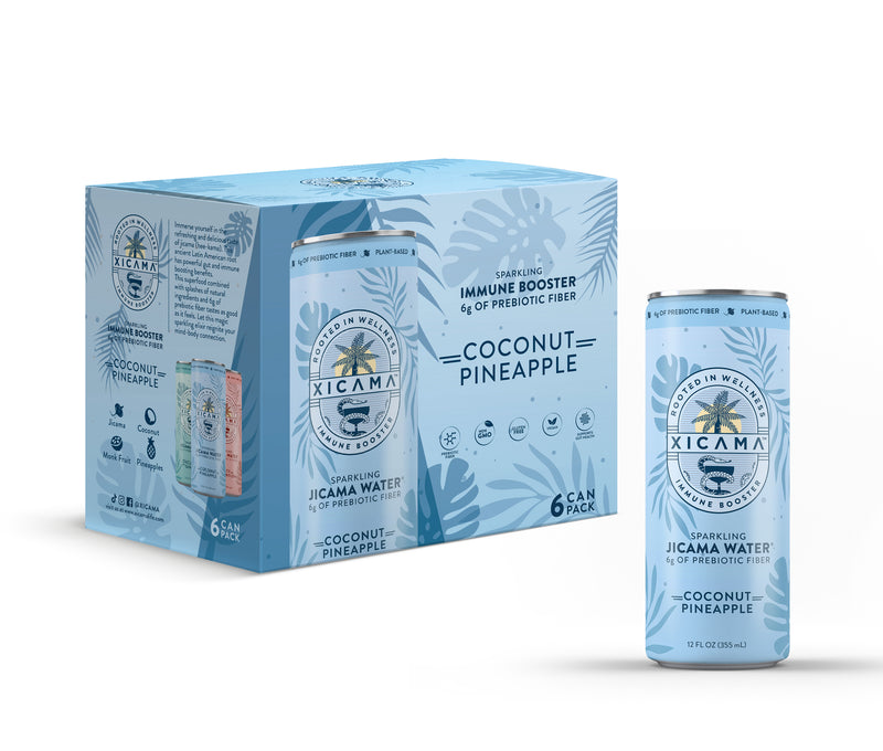 Xicama™ Sparkling Jicama Water, Coconut Pineapple, 355 ml - 6 Pack